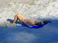 Nudist Laying Out In The Sand - chick nude