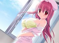 Cute Hentai Girl With Big Tits By The Window - cartoon